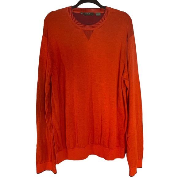 BOBBY JONES Mens Sweater PIMA Peruvian Cotton  Crewneck  XXL  Orange - Picture 1 of 13